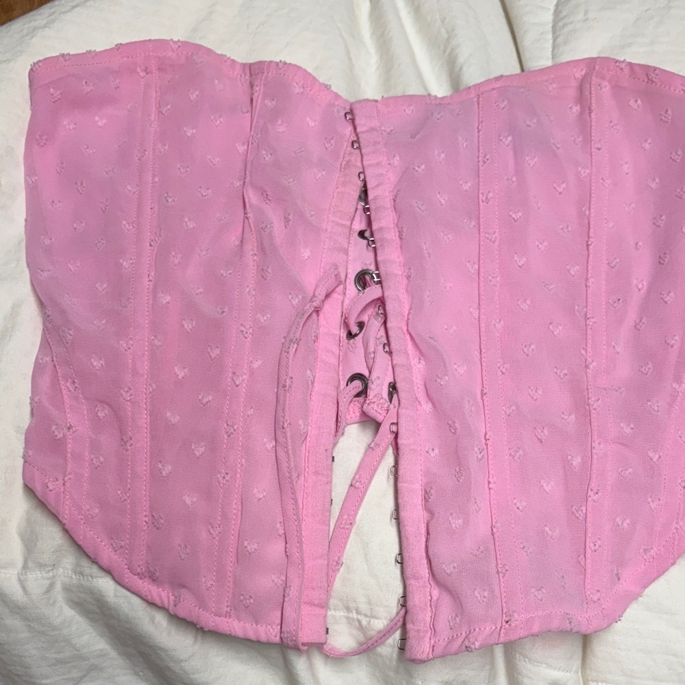 Kendall & Kylie Pink Lace-Up Corset